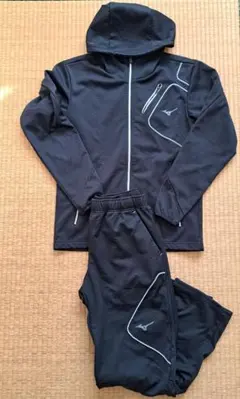Mizuno 防風ジャケットパンツ セット ブラック M