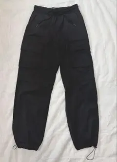 GLAMOUR ブラック カーゴパンツ 裾ドローコード ウエストゴム サイズ1