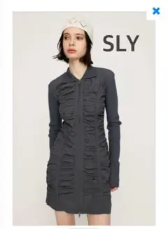 SLY ギャザー ジップ ミニワンピース Sのサムネイル