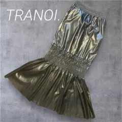 新品タグ付き定価18700円 トラノイ エコレザー ロングスカート M ブラック