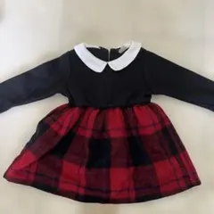 黒と赤のチェック柄ワンピース