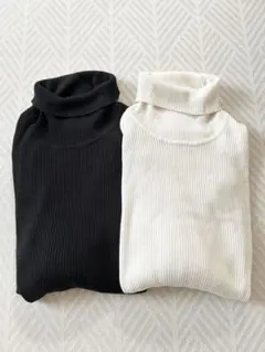 GU リブタートルネックセーター 2色セット XL
