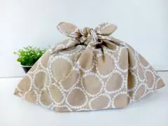 あずま袋◆手拭い◆エコバック◆コンビニバック【リングフラワー・ベージュ】