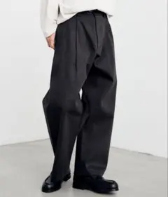 WYM HARD GABA LOOSE FIT TROUSERS ダークグレー