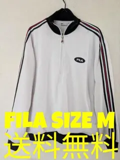 FILA フィラ ハーフジップ トレーナー スウェット 白M