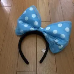 ディズニー ミニーちゃん 水色 デカリボンカチューシャ