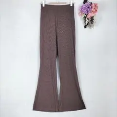 良品★Lutique　しまむら　茶　フレアパンツ　イージーパンツ　ウエストゴム