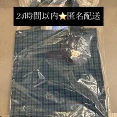 最安値！familiar ファミリア チェック 青 トートバッグ 小