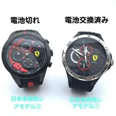 『新品同様』Ferrari ブラックラバーMen's　クォーツ腕時計2本セット！のサムネイル