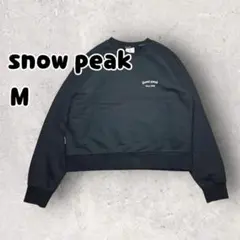 snow peak スノーピーク プリント スウェット トレーナー S　ブラック
