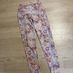 スカーラ　フラワープリントレギンス　M　ラバ