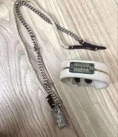 【 DIESEL 】レザー チェーンネックレス／ブレスレット