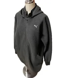 定価9,900円　PUMA フルジップパーカー ブラック ボア フリース M