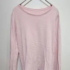 長袖 カットソー ピンク 100%コットン トップス 無地 シンプル 重ね着