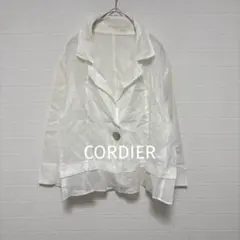 美品『CORDIER/コルディア』リネン100% テーラードジャケット【42】白のサムネイル