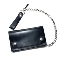 ミドルトラッカーウォレット　ホースハイド　3層　デッドストックタロンジッパー