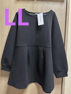 しまむらブラック ペプラムチュニック LL