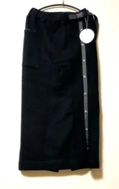 短期出品　ヤマダヤ　LASUD　サイドリブ　ナロースカート　ブラック