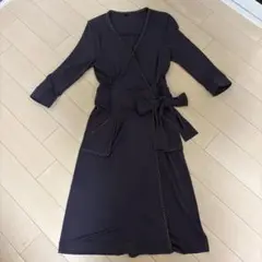 ダークパープル ラップドレス ポケット付き