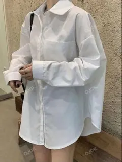 オーバーサイズ ホワイトシャツ 長袖　韓国ファッション