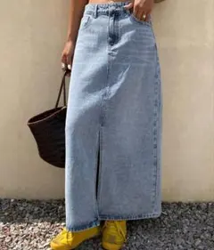 【Dazy 】デニムロングスカート【Sサイズ】【ブルー】【フロントスリット入り】