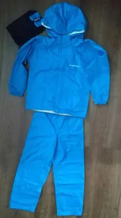 モンベル　130cm　レインウェア　青