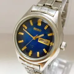 稼働品　レディース　SEIKO 自動巻き腕時計 青文字盤　2206-0370
