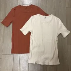 ユニクロ ランダムリブクルーネックT（半袖）