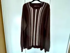 Perry Ellis ブラウン ストライプ ニット Mのサムネイル