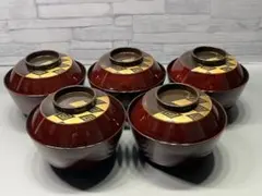 山中塗 漆工芸 多田桂寛 蓋つき汁椀 5客セット - メルカリ