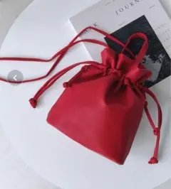 レザー巾着バッグ