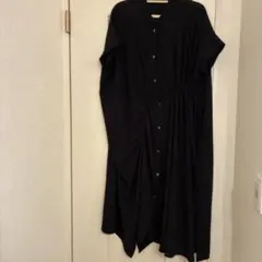 loaf オズモーシス　ブラック シャツワンピース 半袖