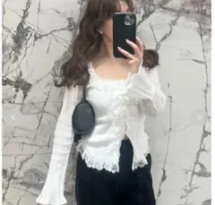 【2025SS】Sustainableフリルニットプルオーバー SNIDEL