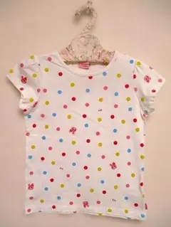 ミキハウス Hot Biscuits 半袖Tシャツ ドット柄 110cmホワイトのサムネイル