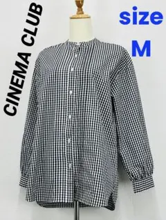 CINEMA CLUB⭐︎カジュアル⭐︎⭐︎バンドカラー長袖シャツ⭐︎M【中古】D44のサムネイル