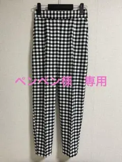 ZARAギンガムチェック ハイウエスト テーパードパンツ