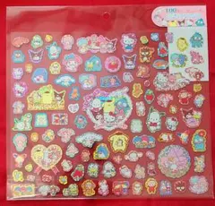 サンリオキャラクターズ ホログラム 100ピースシール キラキラ　平成レトロ