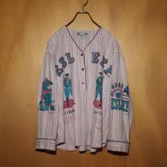 90s ESLEEP Vintage Baseball Pajama Shirt