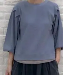 studioCLIP ダブルフロント タックスリーブカーディガン Lサイズ