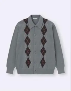 ニットポロカーディガン（アーガイル）