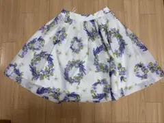 マーリエ　花柄フレアスカート ホワイト 日本製のサムネイル