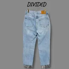 DIVIDED H&M デニムパンツ　クロップド丈　ダメージ加工　ライトブルー