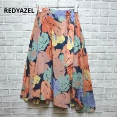 美品♡【レディアゼル】花柄 プリーツ切替 フレアスカート ロング M(02)