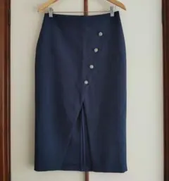 ZARA ビジューボタン スリット タイトスカート
