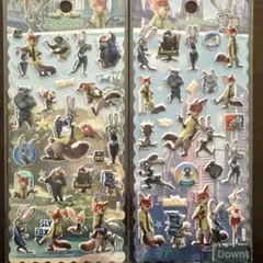 ズートピア　キャラクター　ぷっくりシール　立体　2枚セット