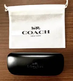 【新品・未使用】COACH ブラック メガネケース 収納袋付き