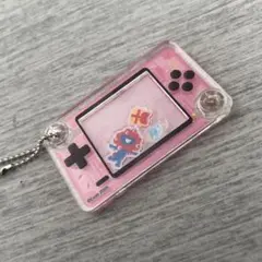 【未使用】万博 ミャクミャク ゲーム機風 キーホルダー ピンク