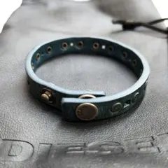 DIESEL レザーブレスレット グリーン 美品