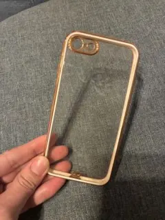 iPhone SE用クリアゴールドケース