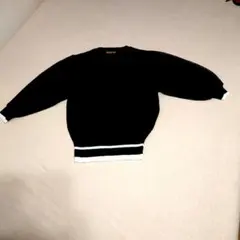 春から夏❤️袖透けバルーンスリーブ メッシュセーター 黒